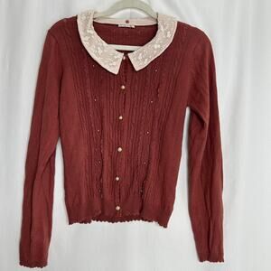 Axes Femme dusty rose cardigan Kawaii J fashion button up romantic